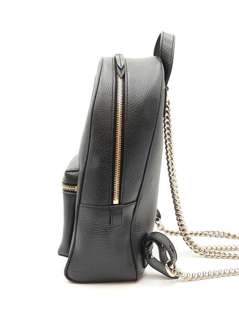 Gucci Soho Interlocking G Rucksack Black Pebbled Leather Backpack Fw0425wzxdu