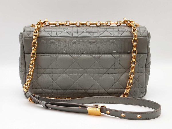 Christian Dior Medium Dior Caro Bag Stone Gray Cannage Calfskin Sd0825lrzxde