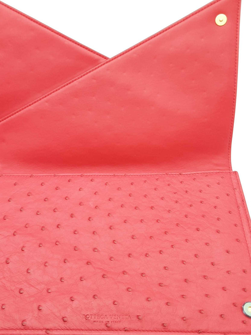 Bottega Veneta Red Ostrich Leather Piano Clutch Sd1025lczxde