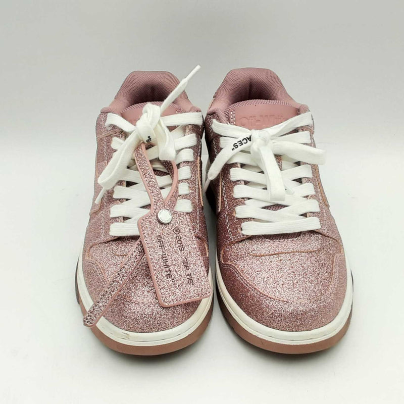 Off-white Out Of Office Glitter Sneaker Iin Pink Size 37 Hs0424lrxsa