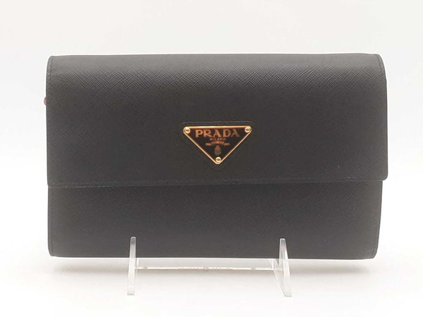 Prada Saffiano Clutch And Crossbody Bag Black Aa0825wzxsa