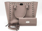 Michael Kors Studded Saffiano Tote Gray Handbag Aa0826wzsa