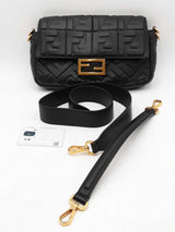 Fendi Black Leather Baguette Shoulder Bag Eb1025cxzdu