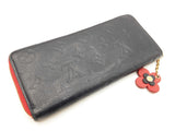 Louis Vuitton Blooming Flower Clemence Wallet In Navy Blue Monogram Empreinte Leather Fw0726lwrdu