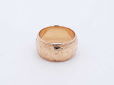14k Yellow Gold Etched Scroll Coin-edge Ring 10.1 Grams Size 5.5 Fw0425wrzdu