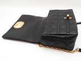 Christian Dior Caro Large Shoulder Bag In Black Quilted Calfskin Fw1225lxzxdu