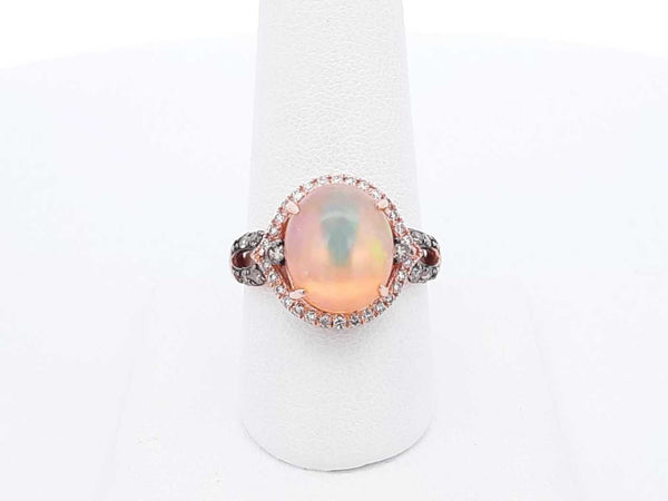 Le Vian Opal & Diamond Halo Ring In 14k Rose Gold 5.4 Grams Size 8.5 Fw0725lxzdu