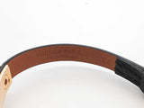 Hermès Rivale Mini Bracelet In Gold-tone & Black Swift Leather 6 Inch Fw0626lzxdu