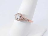 1.02 Cttw Diamond & 14k Rose Gold Halo Ring 3.4 Grams Size 8 Fw1125lwrxdu