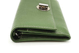 Tiffany & Co. Green Leather Turnlock Wallet With Chain Eb0626lrxde