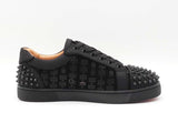 Christian Louboutin Louis Junior Spikes Black Suede Sneakers  Sz 40 Fw0426lcrdu