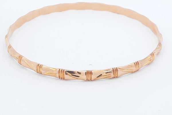 14k Yellow Gold Bamboo Bangle Bracelet 15.1 Grams Eb1224wrxdu