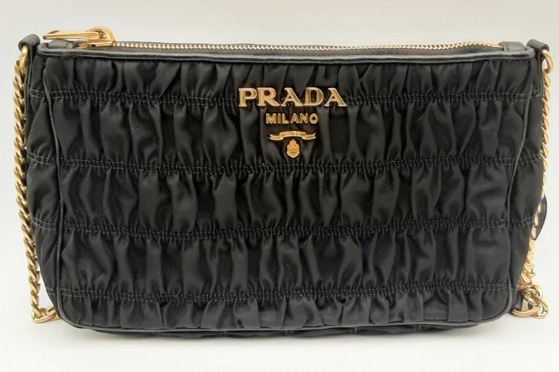 Prada Tessuto Nylon Gaufre Crossbody In Black Eb0425wxzsa