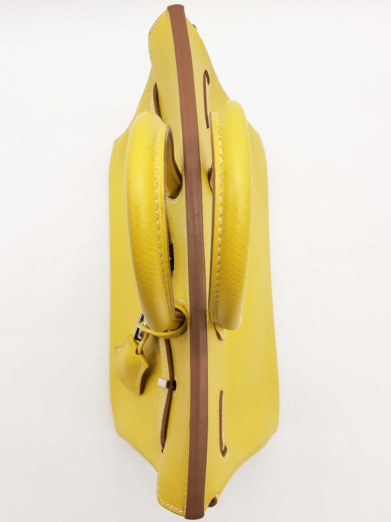 Hermes Birkin 25 Candy Lime Yellow Epsom Gray Interior Handbag Do0525lixzxde