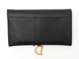 Christian Dior Saddle Wallet With Chain In Black Leather Fw1025pzxdu