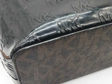 Michael Kor Brown Logo Patent Leather Tote Bag Do0825rxde