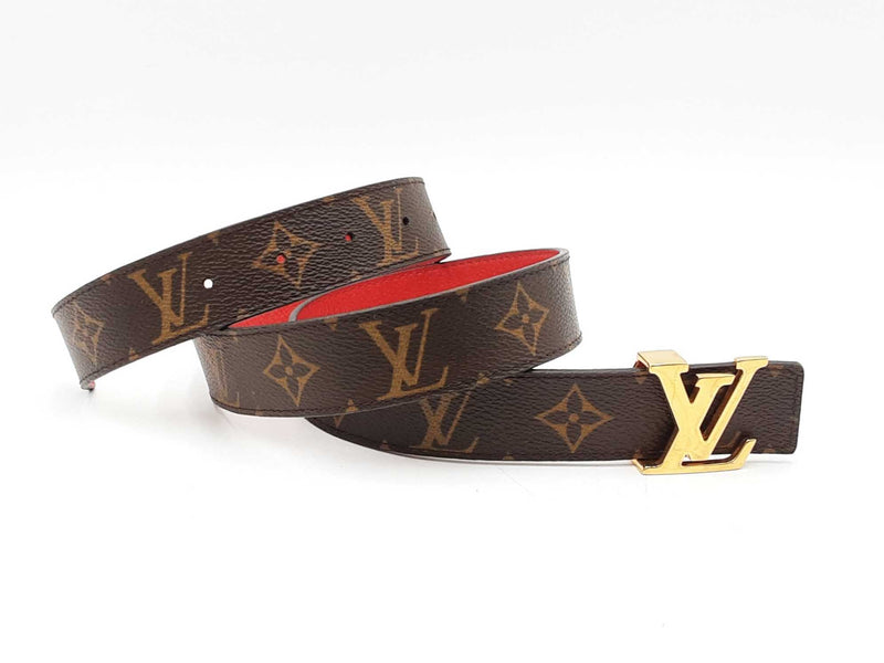 Louis Vuitton Lv Initiales Buckle & Reversible Leather Belt Size 30 Fw0525lrzdu