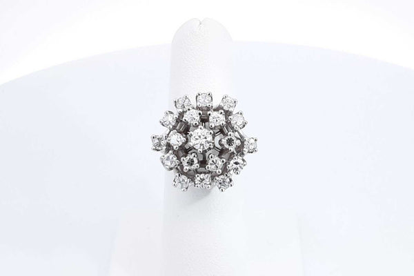 Approx. 1.54ctw Diamond Ring In 14k White Gold 9.5 Grams Size 6 Eb1124irxdu