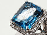 Blue Topaz 14k White Gold 5.3g Ring Size 4.75 Do0826prxde