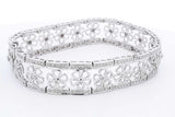 Approx. 2.8ctw Diamond Flower Bracelet 14k White Gold 37.26g 8 Inch Eb1024loxzsa