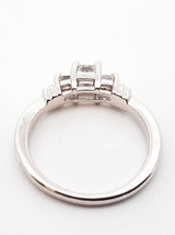 0.59 Cttw Diamond & 95% Platinum Three-stone Ring 5.7 Grams Size 7 Fw0525ocrdu