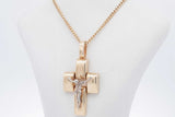 14k Yellow Gold Chain & Crucifix Pendant 13.8 Grams 25 Inch Eb0626orxsa