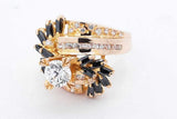 1.23cttw Diamond & Blue Gemstone Ring 18k Yellow Gold 8.2g Size 7 Eb0626llwxsa