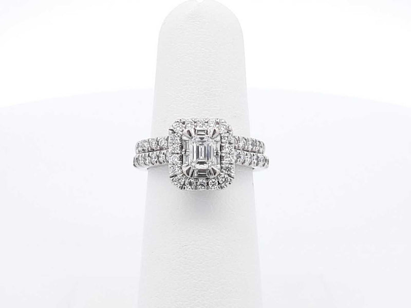 1.58 Cttw Diamond & 14k White Gold Bridal Set 6.4 Grams Size 5.5 Fw1224loxzdu
