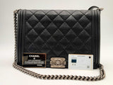 Chanel Large Boy Bag Lambskin Black Handbag Aa0125ooxzsa