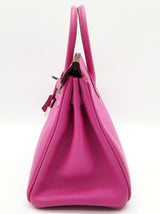Hermes Birkin 25 Pink Chevre Mysore Red Interior Palladium Handbag Do0925lirxzde