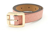 Michael Kors Pink Monogram Belt With Gold Tone Buckle Eb0225oxsa
