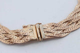 14k Yellow Gold Multistrand Woven Herringbone Bracelet 10.2g 7 Inch Eb0726rwrsa