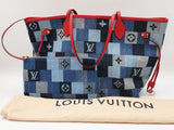 Louis Vuitton Blue Patchwork Denim Neverfull Mm Tote Bag Sd0626oorrdu