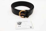 Gucci Black Leather Belt With Gold Tone Buckle Size 90/36 Eb0426crde