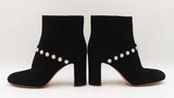 Kate Spade Stunner Faux Pearl Booties In Black Suede Size Us 9.5b Fw0725ixdu