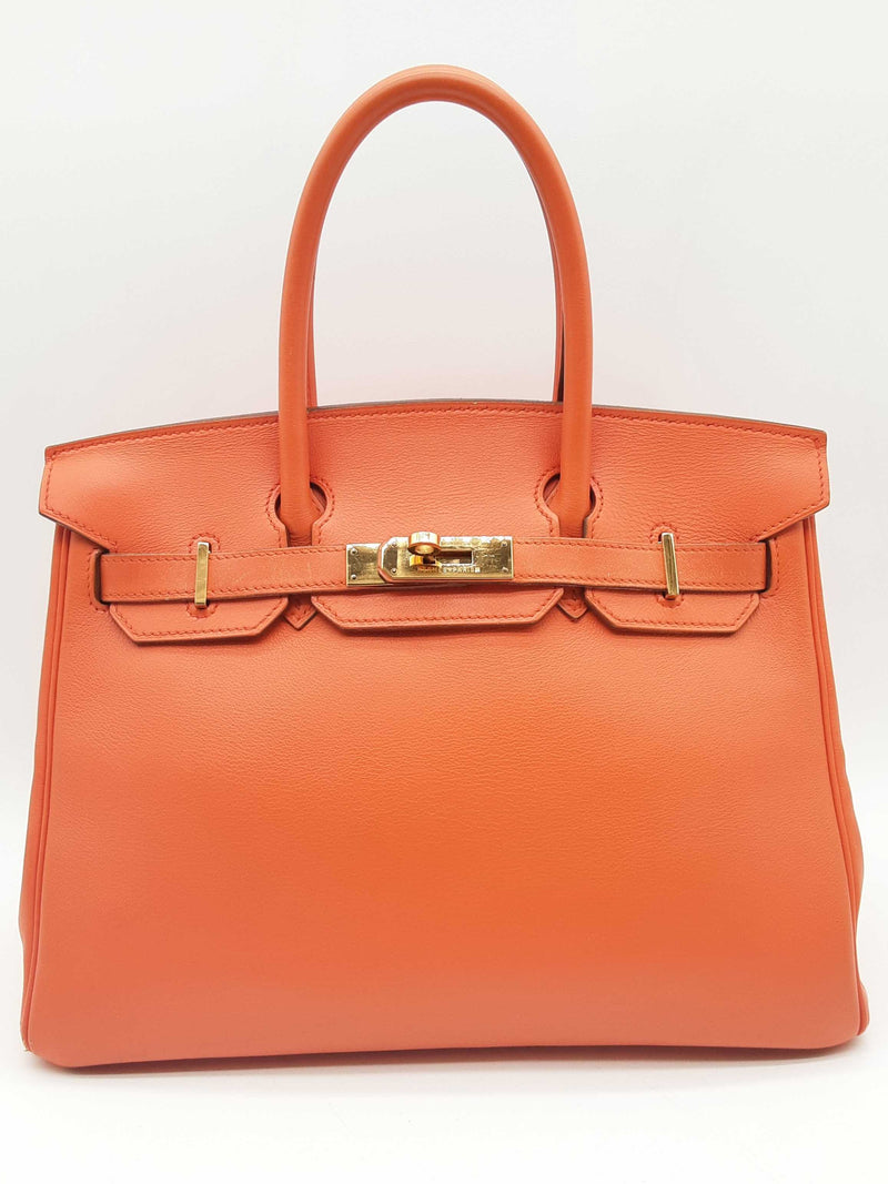 Hermes Birkin 30 Orange Veau Gulliver Gold Hardware Handbag Do0323lpzxzde