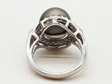 Gray Pearl 14k White Gold 7.7g Ring Size 7.25 Do0626rrxde