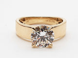2.0 Carats Round Cut Lab Grown Diamond 14k Yg 4.6g Ring Size 7 Do0526rxzde