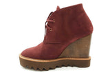 Stella Mccartney Leana Faux Suede Burgundy Wedges Size 40 Eb0925exde