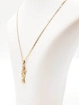 14k Yellow Gold Santa Muerte Pendant & Mariner Link Chain 9g 24 Inch Fw0826czxdu