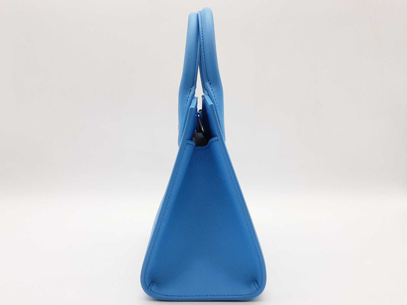 Salvatore Ferragamo Studio Box Blue Top Handle Bag Sd1025przde