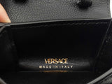 Versace La Medusa Phone Holder Mini Bag In Black Grained Leather Fw01026lordu
