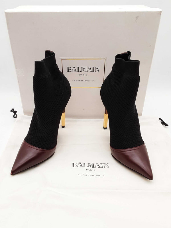 Balmain Black Red Ankle Sock Heels Size Eu/it 36.5 Do0525lxzde