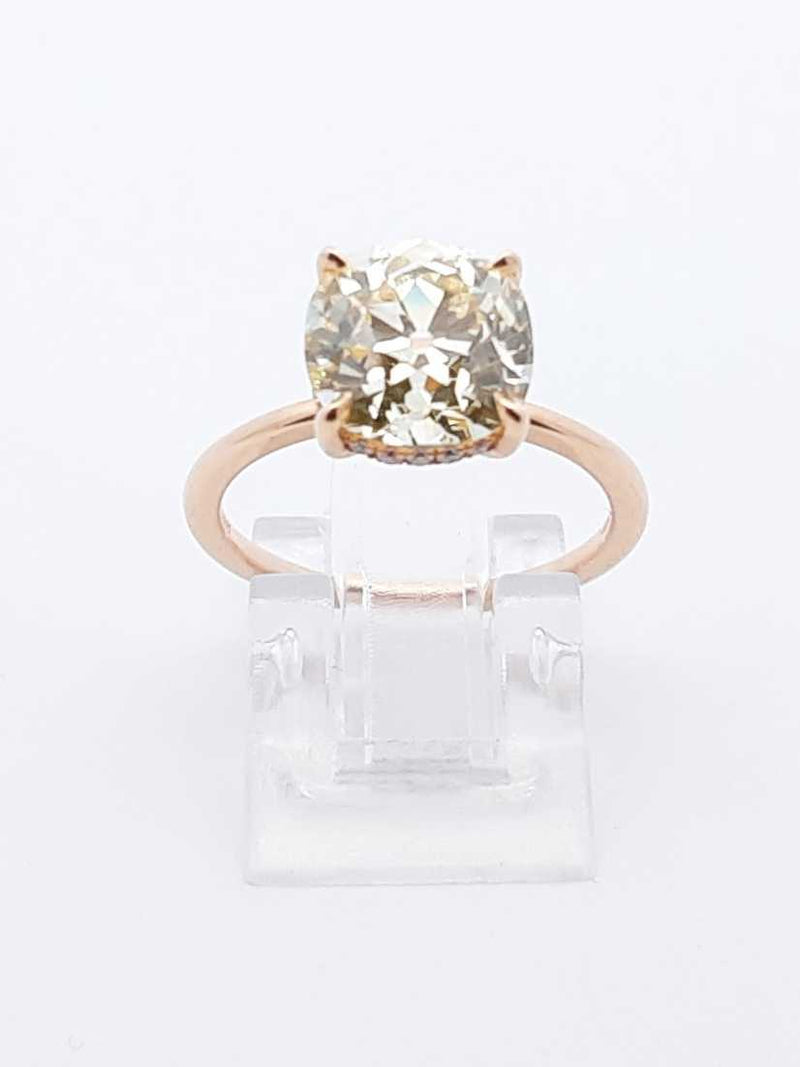3.38 Cttw Old Mine Diamond & 14k Gold Ring & Cert 2.6 Grams Size 6 Fw0725rzxzdu
