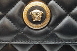 Versace Medusa Quilted Black Leather Wallet With Chain Eb0226oxzde