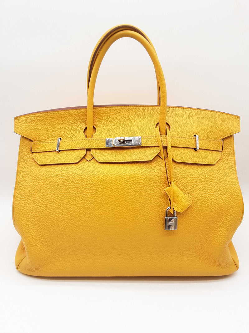 Hermes Birkin 40 Jaune De Naples Yellow Togo Palladium Handbag Do0723sxzxde