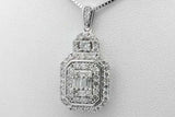 10k White Gold Diamond Pendant & 14k White Gold Chain 6.8 Grams 22 Inch Eb0926rrxsa