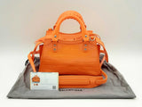 Balenciaga Neo Classic Mini City Bag In Orange Croc-embossed Leather Fw0225pxzdu