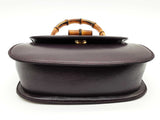 Gucci Purple Leather Bamboo Handle Chain Crossbody Bag Do0526prxde