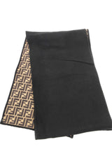 Fendi Roma Black Wool Blend Scarf Do1025oxzde